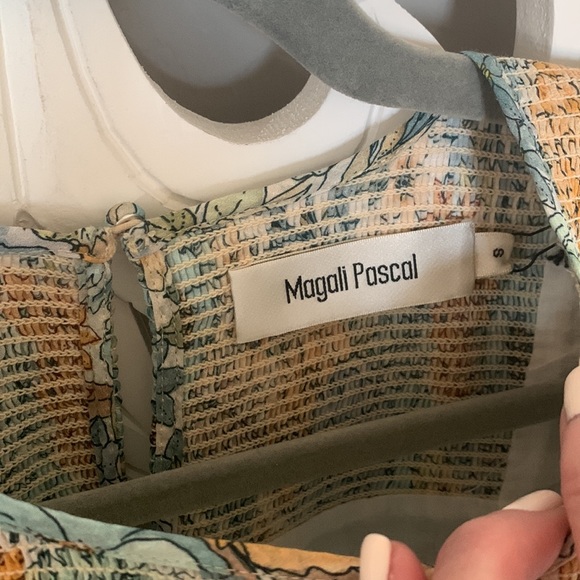 🆕 Magali Pascal Beautiful Floral Puff Sleeve Ruffle Top - Picture 12 of 15